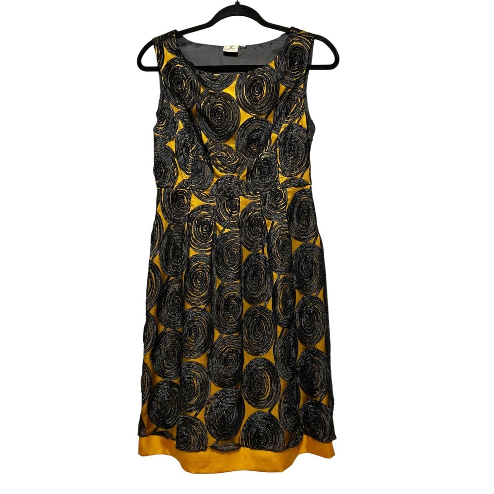 Virginia Taylor Old Money Quiet Luxury‎ Midi Dress Womens 6 Art Teacher Chic
